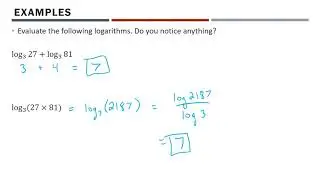 Math 30-1 - Laws of Logarithms