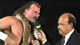 Mean Gene Okerlund interviews Jake Roberts about Bad News Brown (06-17-1990)