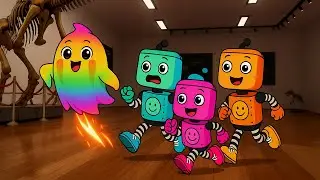 Rainbow Ghost Dino Museum Adventure! 🦖👻✨ | Rusty's World