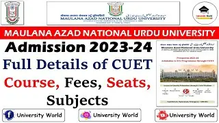 Manuu CUET Admission 2023-24 || Manuu UG Course Full Details CUET Entrance Test || @UniversityWorld