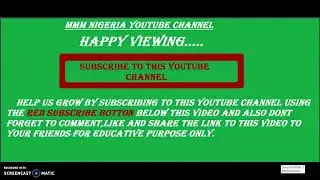 MMM NIGERIA YOUTUBE CHANNEL INTRODUCTORY VIDEO