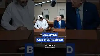 Trump meets Qatari emir, PM on Air Force One en route to Asia