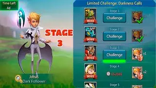Limited Challenge Darkness Calls Stage 3 Through the Abyss Lords Mobile Dark Follower F2P Heroes.