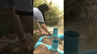 Smart Girl's PVC Pipe Fishing Trap! 🎣 2 Deep Holes = Tons of Fish! 🐟
