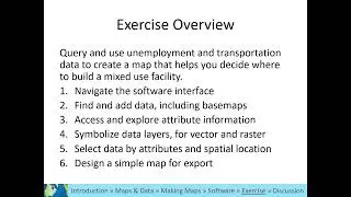 GIS Level 1 Video 21: Introduction to the final exercise