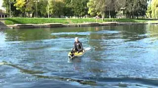Aquanami Jetkayak GT power kayak ride on river Korana in Karlovac, city with four rivers