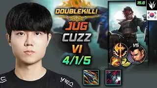 바이 정글 템트리 룬 커즈 갈라진 하늘 정복자 - Cuzz Vi Jungle - 롤 KR 챌린저 패치 15.6