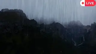 🔴 Heavy Rain and Thunder Sounds for Sleeping - Black Screen | Perfect Thunderstorm for Rest, Live