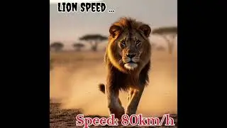 Watch the lion sprint at 80 km/h! 🦁 #LionFacts #AnimalSpeed #WildlifeShorts #Nature