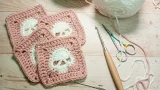 Crocheting Skull Granny Squares #crochet #Skull 💀