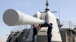 MK-45 5-inch Gun - the Navy's primary anti-surface weapon that can fire 16-20 rounds per minute.