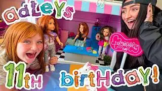 ADLEY'S  SURPRiSE  DOLL  ROOM!!  11th Birthday Party playing in my new Forever Friend neighborhood