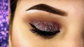 TRUCCO VIOLA MARRONE e GLITTER ARGENTO