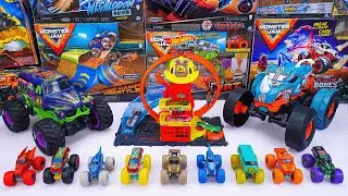 Monster Jam Collection Unboxing Review | Monster Jam Grave Digger Freestyle Force Playset