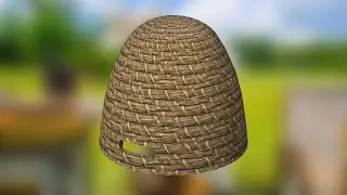 Skep Beehive Low-poly 3D Model