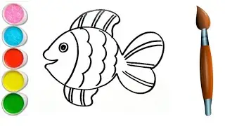Fish drawing step by step for beginner | Coloring & Painting | Toddlers | Kids drawing #fish |