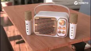 TORETO RETRO MINI WIRELESS SPEAKER WITH VOICE CHANGER DUAL WITH KARAOKE MIC. Diwali Corporate Gifts.