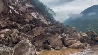 Traffic Alert:Mandi -Kullu National Highway Blocked at 6th Mile in Himachal Pradesh#mandi #landslide