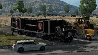 FREIGHTLINER XL CLASSIC 2 DELIVERING 2 TRAILERS TO OXNARD-ATS ROAD TRIP