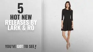 Hot New Lark & Ro Women Clothing [2018]: Lark & Ro Women's 3/4 Sleeve Knit Fit and Flare Dress,