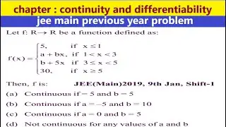 continuity differentiability jee main 2019 9 january shift 1 by rs sir