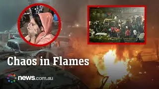 Deadly fireball chaos erupts as car explodes in India.