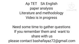 @ share with us questions of AP TET SA English 