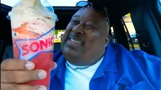 Large Sonic Sour Patch Kids Slush Float Sipped Fast Thru a Huge Straw!