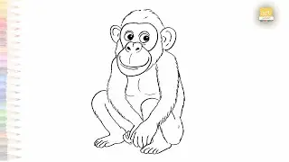 Chimpanzee drawing easy 02 | Animal drawing tutorial | How to draw A Chimpanzee simply | #artjanag