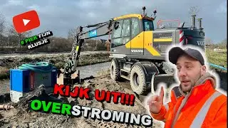 👷🏼&zwj;♂️🌊OVERSTROMING!!! 🕺🏼TIJDENS DE UITSTROOM BAK #121 #steelwrist #loonwerk #excavator