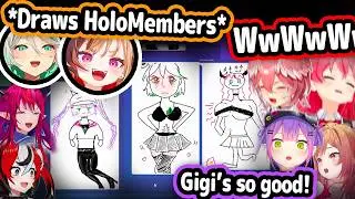 HoloJP's Reactions to HoloEN's Drawings Are Too Funny【Hololive】