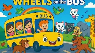 Wheels on the Bus 🚍 | Kids, Animals & Talking Tom Fun Song 🎶 | Colorful Cartoon Adventure!