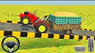Drive sand loaded trolley on circular road in game 😱🎯#tractor&nbsp;#indianvehiclessimulator3dgame