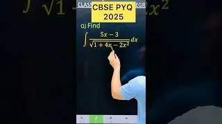 Q) If Integration &int; (5x-3)/&radic;(1 + 4x - 2x^2) d𝑥 #cbse2024 #CBSE2025  #cbse #integration