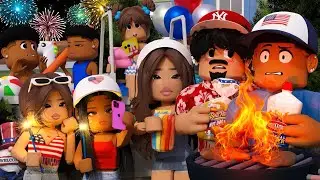 BIG FAMILY 4TH OF JULY CELEBRATION!! *OUR HOUSE BURNT DOWN?!*🔥ft. @JxstDJ ||Roblox Bloxburg Roleplay