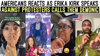 BL🖤K & W?H&rsquo;TE AMERICANS REACTS 😩AS ERIKA KIRK SPEAKS AGAINST PR&Ocirc;STESTERS CALLS THEM OUT