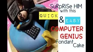 QUICK & EASY!!! My Computer Genius Fondant Cake DIY Home Cake Decorating Idea