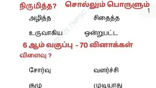 TNPSC பொது தமிழ் சொல்லும் பொருளும் அறிதல் #tnpscகுரூப்4 #tnpscgrp2 #uthirantnpscacademy 