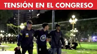 CONGRESO: AS&Iacute; DETUVIERON A LOS MANIFESTANTES QUE PROTESTABAN CONTRA LA REFORMA LABORAL