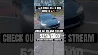 TESLA MODEL 3 GETS A NEW LOOK - Chrome Delete &yen; Window Tint #shorts #live #tesla #tint #gaming