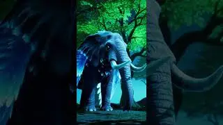 Glowing Hybrid Creature in a Neon Forest 🐘🌌 | Elephant-Eagle Fantasy