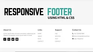 How to Make a Responsive Footer Using HTML & CSS | Responsive Footer Tutorial in Hindi