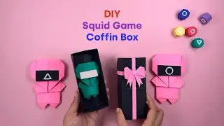 DIY pink soldiers coffin box squid game origami | DIY Origami coffin