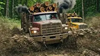 Logging Truck Warriors: Mastering Muddy Off-Roads