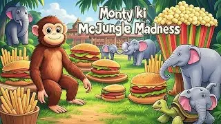 Monty ki McJungle Madness | Funny Animal Story for Kids | Hindi Cartoon Jungle Tales