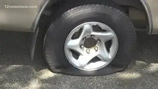 Nearly a dozen tires slashed in a Groves neighborhood