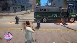 GTA Vice City Nextgen Edition - Epic 6 Star Police Massacre + Escape