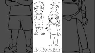 #Shorts Corona Virus Safety Precaution Poster  ( Covid-19 ) Step By Step Drawing | D4Drawing
