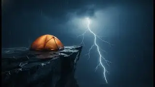 Solo Camping 4000ft Cliff: Terrifying Thunderstorm Survival! Heavy Rain ASMR & Thunder