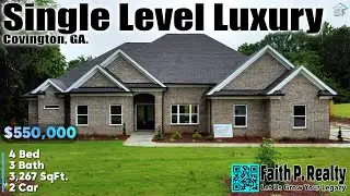 Elegant New 4-Bedroom Ranch-Style Home | 4-Sided Brick | Move-In Ready In Private GA Subdivision!